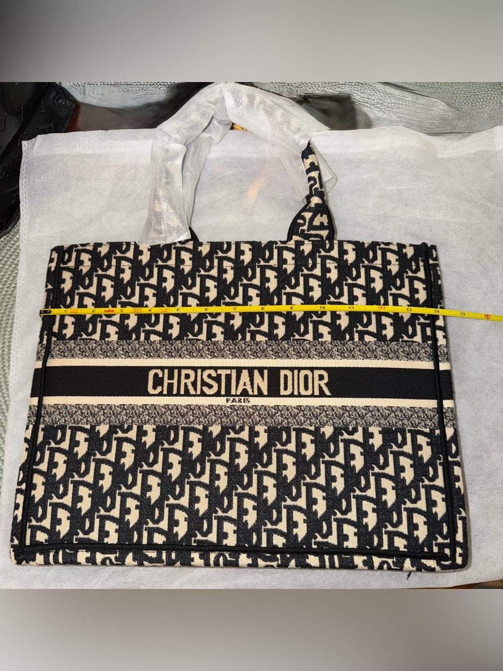 Medium canvas book tote black/cream NWT - Picture 7 of 10